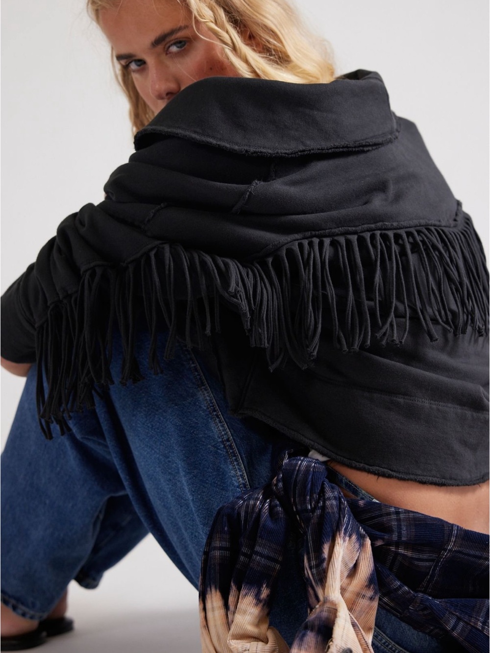 Free people Fringe-Trim Jacket